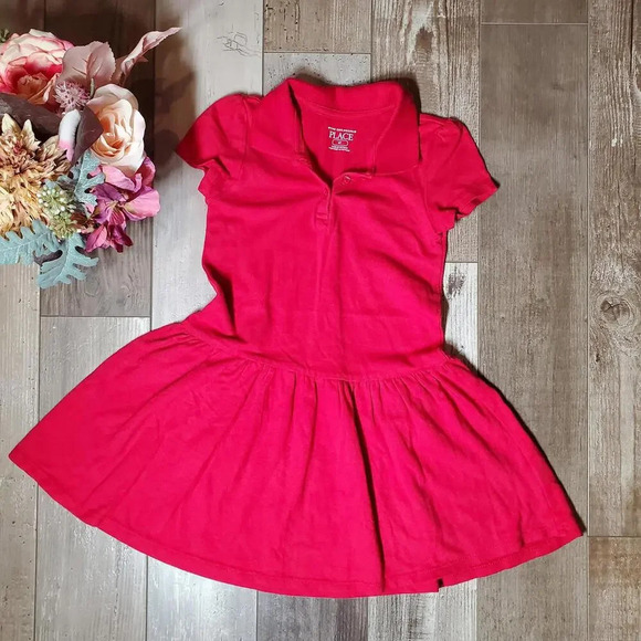 The Children's Place Ruby Red Polo Short Sleeve Dress Girls Size 4T NWOT - Picture 13 of 14